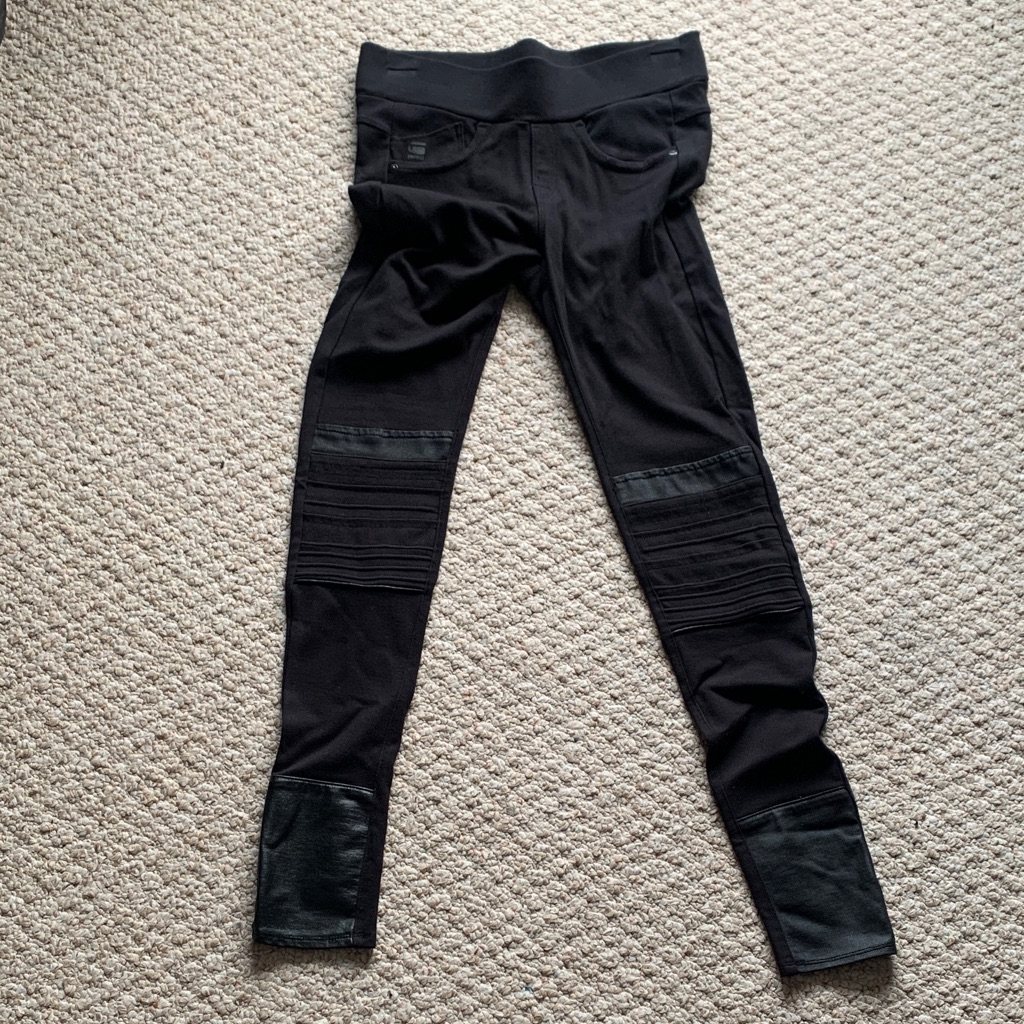 G-Star Raw Skinny Lynn Moto Black Leggings Jeggings Xs Pants